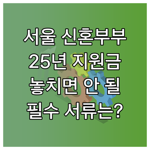 2025년 서울 신혼부부 지원금 대리 신청, 준비할 서류와 절차