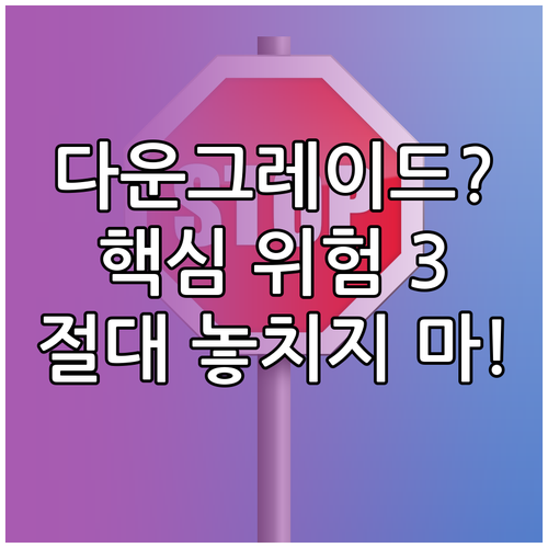 다운그레이드 선택 전 반드시 확인해야 할 3가지 위험
