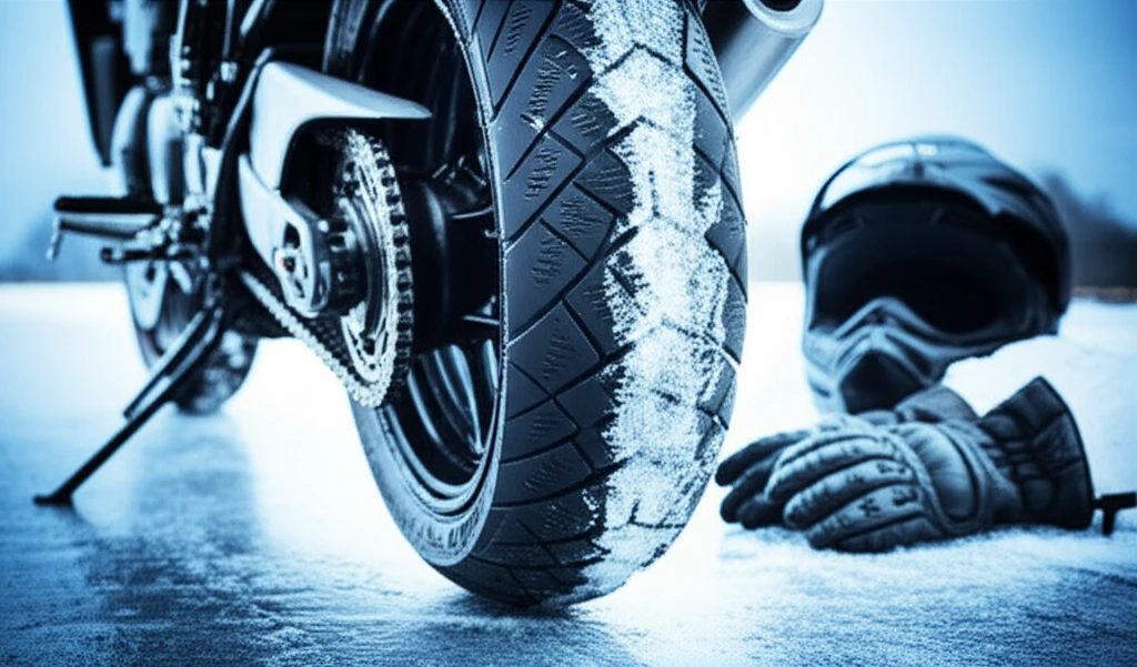 겨울철 오토바이 배달 라이더의 필수 보호 장비 착용 이미지