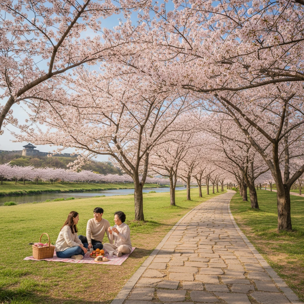 청주 무심천 벚꽃길 풍경