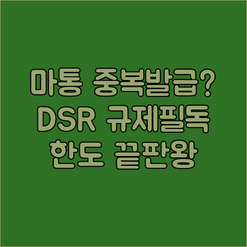 마이너스 통장 중복 발급 가능 여부와 DSR 규제 확인