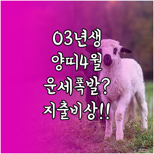 2003년생 양띠 4월 운세 전망과 효과적인 지출 관리법