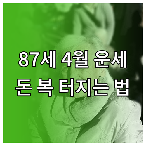 2026년 4월 87세 어르신 생활 운세와 금전 관리 수칙