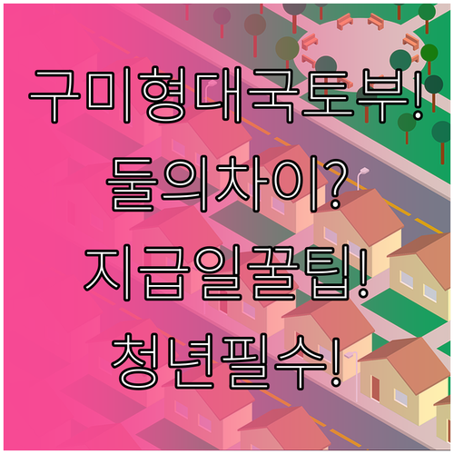 구미시 청년월세지원 구미형과 국토부형 차이점 및 지급일